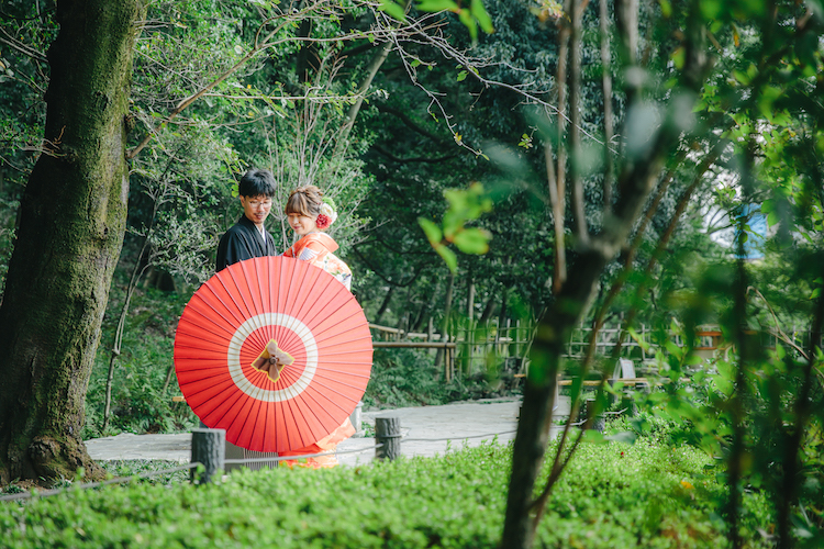 結婚式和装前撮り後撮り肥後細川庭園